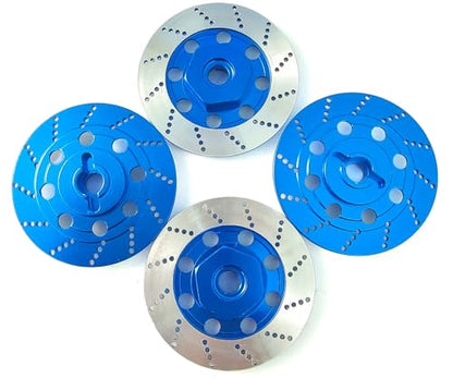 Brake Discs with 12mm Hex Hub for Tamiya Sakura D4 1/10 Scale RC Cars - Aluminum Alloy Upgrade Kit for Drift, On-Road RC Car - CNC Machined Performance Part with Anodized Finish Dark Blue - color: Dark Blue