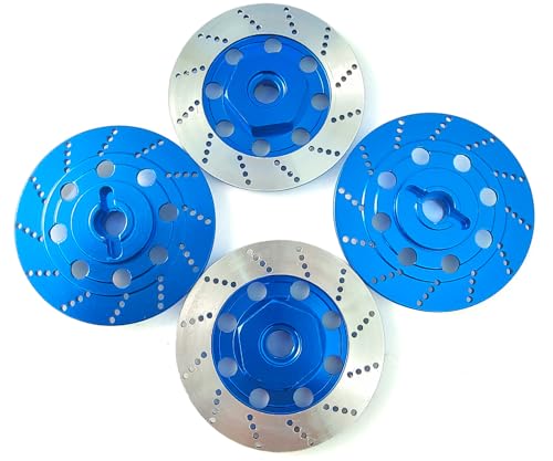 Brake Discs with 12mm Hex Hub for Tamiya Sakura D4 1/10 Scale RC Cars - Aluminum Alloy Upgrade Kit for Drift, On-Road RC Car - CNC Machined Performance Part with Anodized Finish Dark Blue - color: Dark Blue