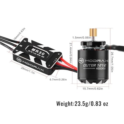 1212 4500KV Brushless Motor & 25A ESC with 11T Pinion Gear for SCX30 | Plug & Play, No Programming Required, Only Compatible with Axial 1/30 SCX30 (Except for Stock SCX30 Receiver)