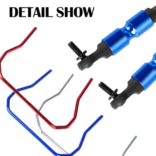 RC Aluminum Front & Rear Wide Sway Bar Kit Upgrades Part for 1/10 Slash Stampede Rustler Rally 4X4 RC Car,Alloy Sway Bar Kit Front & Rear Anti-Roll Bar Wide Sway Bar Hops Up