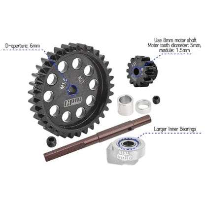 GPM 40Cr Carbon Steel M1.5 Spur Gear 33T + Motor Gear 13T for 1:5 Traxxas X Maxx