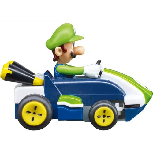 Carrera RC Nintendo Mario Kart 2.4 GHz Mini Collectible Radio Remote Control Toy Car Vehicle - Luigi | Official Licensed Mario Miniature Collectible Toy RC Car for Kids 6+, Ready To Run, Rechargeable Battery, Radio RC Racing - style: Luigi