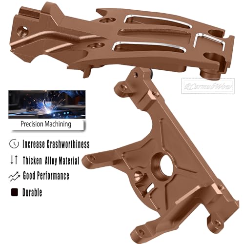 RC Alloy Chassis Brace Mounts & Motor Mount & Motor Plate Upgrades Part for 1/10 Jato 4X4 Brushless,Jato 4X4 VXL,Replace #9025,#7460A,#7490,Bronze - color: Bronze(1set)