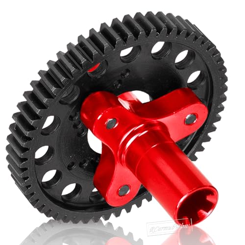 58T Slipper Clutch Upgrades Part for 1/10 Granite Senton 3S & Mega550, Vorteks Big Rock 3S, Kraton Outcast 4S, 1/8 Typhon 3S, Steel RC 58T 0.8Mod Spur Gear w/Slipper Shaft,Red