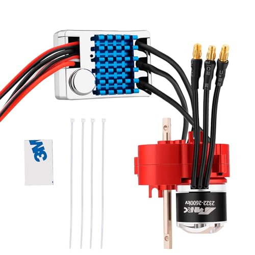 Alloy Transmission & 2322 2600kv Brushless Motor & 45A Brushless ESC for MN82 MN99S MN168 MN78 Series Upgrades Part Red - color: Red