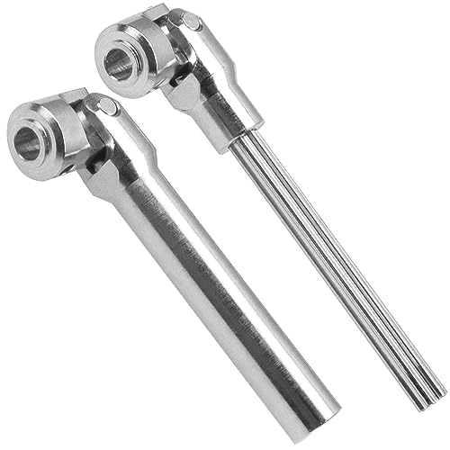2Pcs Vgoohobby Universal Drive Shaft RC Crawler Driveshaft Compatible with Traxxas TRX4 Axial SCX10 AXI03007 Redcat Gen7 RC4WD D90 TF2 1/10 RC Crawler Car (Silver,104-139mm) - color: Silver, size: 104-139mm