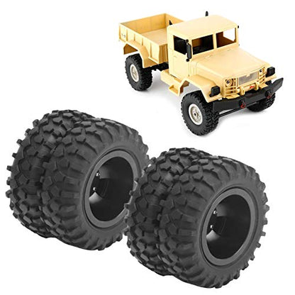 VGEBY RC Tires, Dually Rear Twin Tire Set with 55mm Diameter 1/10 Scale Truck Wheels 2Pcs Black for Off-Road Racing Hobbyists and RC Enthusiasts