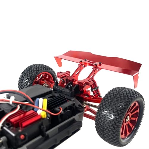 RC Accessories Compatible with MJX for Hyper Go 16207 H16 RC Car Upgrade Modification Parts Metal Tail Wing Rear Spoiler Wing(Silver) - color: Silver
