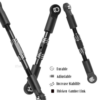 RC Aluminum Turnbuckles Camber Links Upgrades Part for 1/10 Slash/Rustler/Stampede/Hoss,1/8 Jato 4X4 4WD VXL,Turnbuckles Camber Links Hops Up,Black (#9027#9028#9029) - color: Black-(for 1/10）
