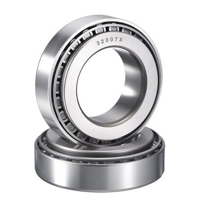 2 Pack 32007 Tapered Roller Bearing Cone and Cup Set | 35mm Bore 62mm OD 18mm Cup Width, Chrome Steel Taper Bearings Set, ABEC-3 - size: 32007