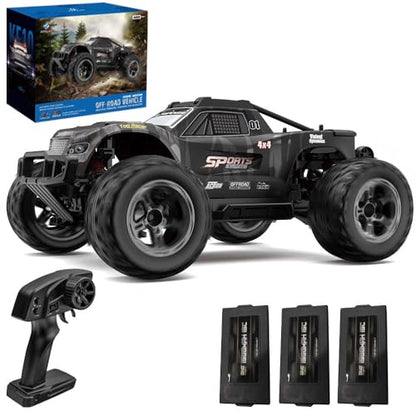 X-Verse KF10 1/10 RC Cars for Adults Fast 50KM/H, RC Trucks Offroad Waterproof with 3S Battery, 4WD High Speed All Terrain RC Truggy (3 Battery) - color: Kf10 Gray