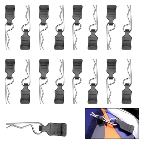 HobbyPark 50pcs Universal 1/16 1/18 RC Body Clips with Pull Tabs RC Car R Pins Small for SCX24 Traxxas TRX4M Redcat HPI Himoto HSP Exceed Truck Buggy Shell Replacement Parts - size: 1.0mm Rod Silver Clips and Tabs