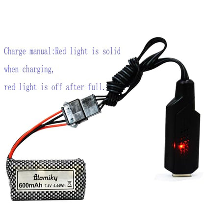 Blomiky 7.4V 600mAh Li-ion SM-5P Plug Battery Suitable for R108 R308Mini 2101 TX2P1 Remote Control RC Boat / R308Mini Battery