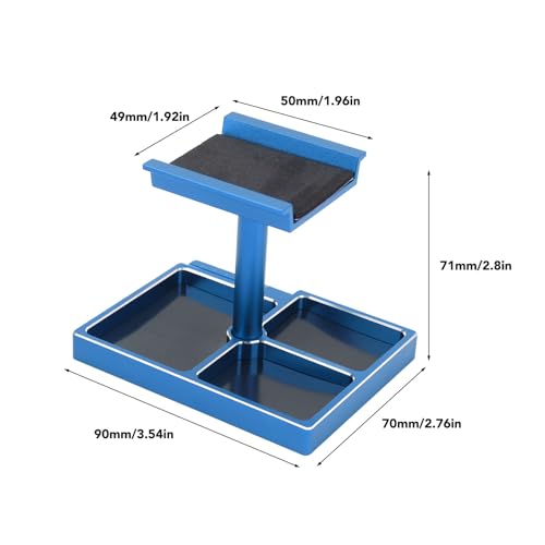 RC Car Working Stand with Magnetic Screw Trays for 1/18 1/24 RC Cars Aluminum Repair Workstation Kit (Blue) - color: Blue