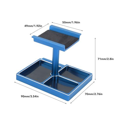 RC Car Working Stand with Magnetic Screw Trays for 1/18 1/24 RC Cars Aluminum Repair Workstation Kit (Blue) - color: Blue