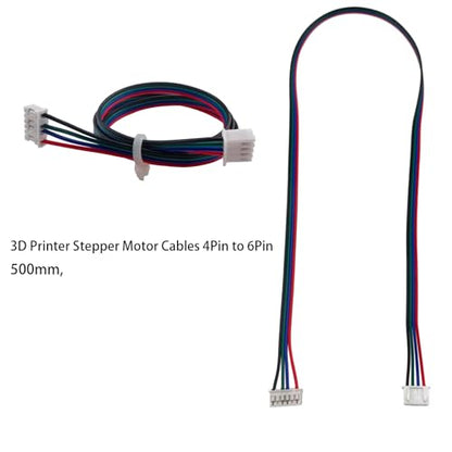 4pcs 500mm Nema 17 Stepper Motor Cables XH2.54 4pin to 6pin, 3D Printer Stepper Motor Wire Use for Nema 17 Stepper Motor, - style: 4Pcs Stepper Motor Cable 500mm