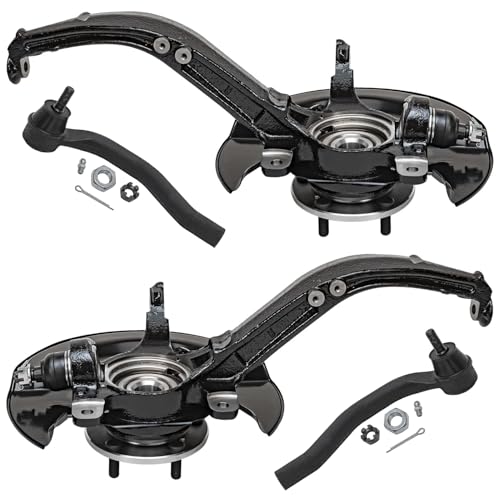 Detroit Axle - 2.4L Front Knuckles Tie Rods for 2003-2007 Honda Accord 2004 | 2005 2006 Steering Knuckles and Wheel Bearing Hub Assembly Outer Tie Rod Ends Replacement [Manual Transmission] - size: 4SU48821/Kit