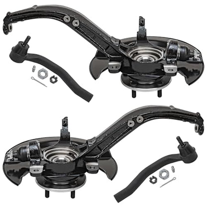 Detroit Axle - 2.4L Front Knuckles Tie Rods for 2003-2007 Honda Accord 2004 | 2005 2006 Steering Knuckles and Wheel Bearing Hub Assembly Outer Tie Rod Ends Replacement [Manual Transmission] - size: 4SU48821/Kit