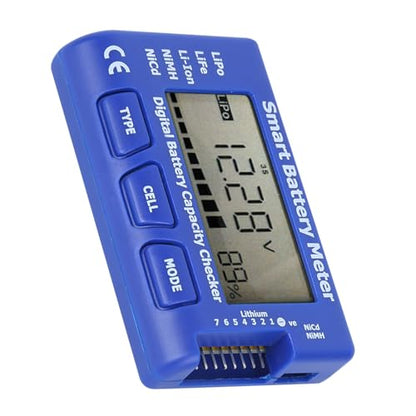5 in 1 Smart Digital Battery Meter Capacity Tester with Large LCD Display - Multifunction for LiPo/LiFe/Li-ion/NiMH/NiCd Batteries