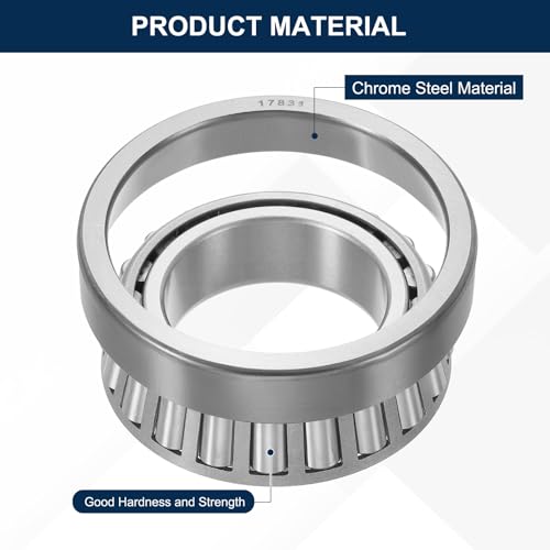 uxcell 17887/31 Tapered Roller Bearing Cone and Cup Set, 1.77" Bore x 3.15" OD x 0.83" Thick, Chrome Steel Taper Bearing Set, ABEC-3 - size: 17887/31
