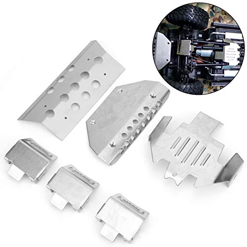 Tbest RC Skid Plate Set, Durable Chassis Armor Protection Axle Guard Kit 6Pcs Brass for Off-Road Racing RC Hobbyists Daily Upgrades