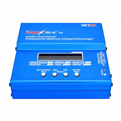 SKYRC iMAX B6AC V2 AC/DC Dual Power Professional LiPo Battery Balance Charger/Discharger | Lipo Battery Charger for 1-6S LiPo/Li-ion/LiHV/LiFe, 1-15S NiMH/NiCd, 2-20V Pb Battery