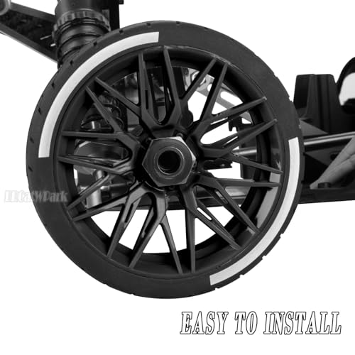 RC Wheels and Tires for 1/7 Felony 6S BLX,RC Highway Wheel Rubber Tires,4PCS RC Drift Car Highway Tires Road Soft Tires,Black - color: Black - (4pcs Highwaytires)