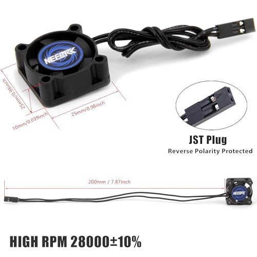 Motor Cooling Fan Dual Ball Bearings 25x25x10mm 2510 for RC ESC Motor 1/10 1/12 1/14 Scale RC Car 2845 Series Brushless