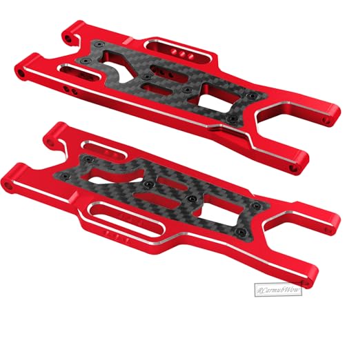 RC Alloy Suspension Arms Upgrades Part for 1/10 Outcast 4x4 4S V2 BLX,Kraton 4x4 4S V2 BLX,Front Rear A Arms Suspension Arms Hops Up,Replace ARA330711 ARA330710,Red - color: Red(4pcs)