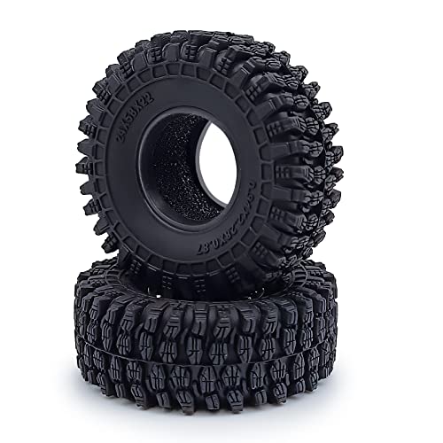 RCHUBAM 4PCS 1.0" Crawler Tires Micro Rubber Tires for 1/18 TRX4M Axial 1/24 SCX24 Deadbolt Bronco RC Crawler Car (B-58mm) - color: B-58mm