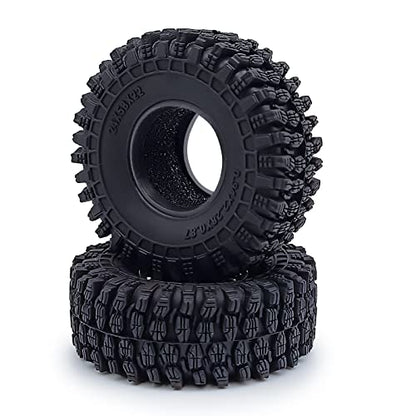 RCHUBAM 4PCS 1.0" Crawler Tires Micro Rubber Tires for 1/18 TRX4M Axial 1/24 SCX24 Deadbolt Bronco RC Crawler Car (B-58mm) - color: B-58mm