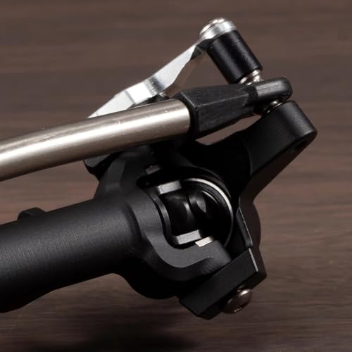 Machined Aluminum Straight Axle Set with SOA Servo Mount Black Silver Anodized for Axial SCX10 II VS4-10 1/10 RC Rock Crawler (Black Front Axle) - color: Black Front Axle