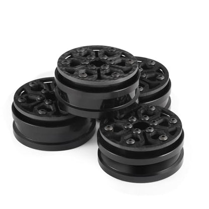 Beadlock Wheel Rims 4PCS 1.9" Upgraded Carbon Fiber Aluminum Wheel Hub Compatible with 1/10 RC Crawler Gen8 TRX-4 Axial VS4-10 Capra SCX10 RC Car Accessories (Patten D) - color: Patten D