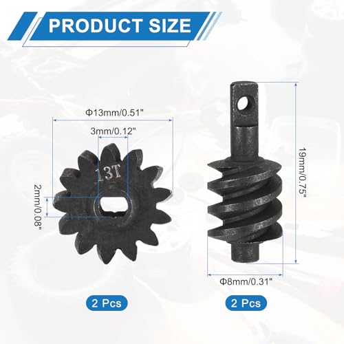 MECCANIXITY 2 Set Hardened Steel Axle Differentials Gear, 12T/13T Steel Gear Upgrade Parts for RC Vehicles Truck Drift Car Part, Black - style: 12T/13T