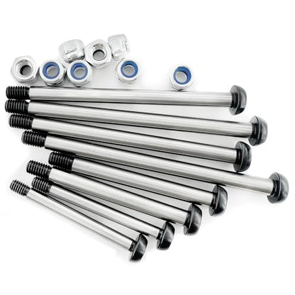 RC Lock-Nut Style Hinge Pins Set, Polished Steel 1144 Suspension Screw Pins Kit for 1/10 RC Truck & Crawler Upgrade (8PCS)