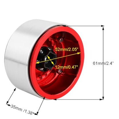 Aluminum Circular Step Subsidence 2.2" Beadlock Wheel Rim for 1/10 SCX10 I II III Capra TRX4 VS4-10 Gen8 RC Crawler Upgrade (red) - color: Red