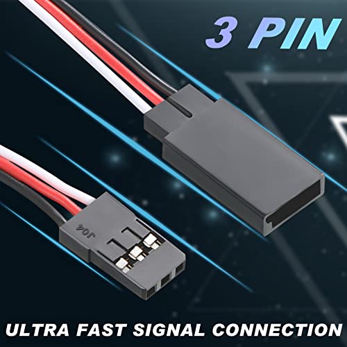 Eccliy 9 Pieces Y Connector 3 Pin Plug Splitters Servo Extension Male to Female Servo Extension Cord Wire Cable Compatible with Jst Rc Jr Futaba Rc Car or Airplanes(Mixed Style) - style: Mixed Style