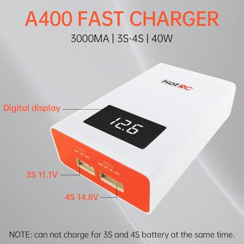 Lipo Battery Charger 40W 3S-4S RC Battery Charger 11.1V / 14.8V, RC Lipo Charger Discharger for 3S 4S Lipo Batteries, RC Lipo Balance Charger for Hobby RC Car Boat Airplane Faster Quick Compact Charge