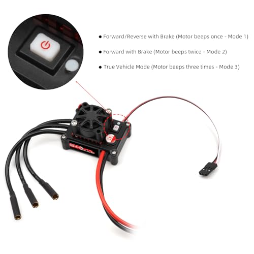 2-3S Splash-Proof Brushless Power Combo 75/480A BEC 6V/2A ESC 3650 3.175mm Shaft 3300KV for Traxxas Maxx Slash Rustler 4X4 VXL ARRMA Senton Granite 3S BLX Losi, High-Speed Car(3300, RPM)