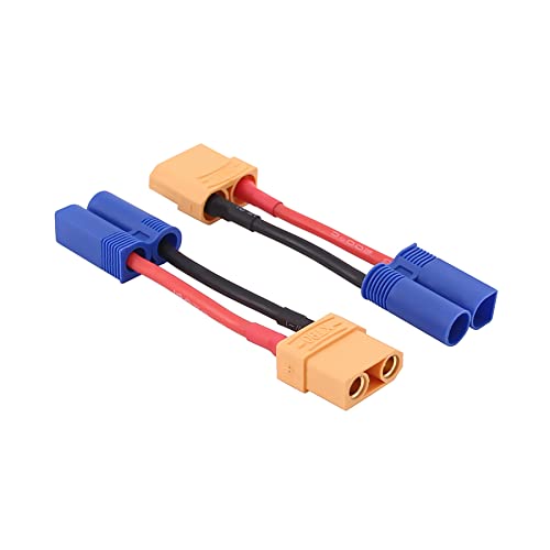 4pcs XT90 to EC5 Male Female RC Connector Adapter with 14awg 2inch Wire(E48-4)