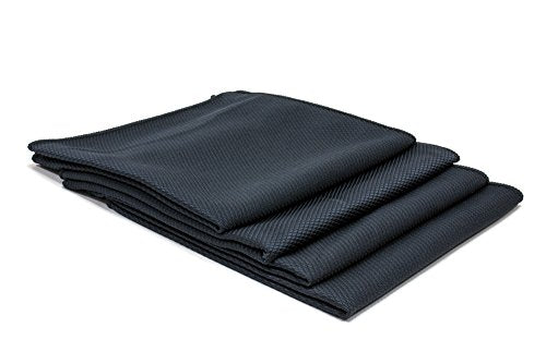 Autofiber Diamond Glass Microfiber Window and Chrome Towel (16 inch x 16 inch) - Pack of 4, Black - color: Black, size: 4 pack