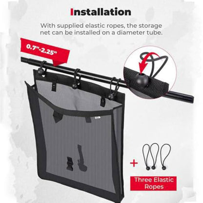 UTV Mesh Storage Bag for Can-Am Maverick X3 RC Turbo 2 SEAT 2018-2020 2021 Adjustable Roll Bar Mesh Organizer Hanging Cargo Organizer Utility Storage Net