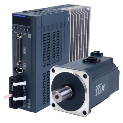 STEPPERONLINE AC Servo Motor kit A6 Series 750W Servo Motor 3000rpm 2.39Nm with Brake 17 Bit Absolute Encoder IP67 + 750W Impuls/RS485/analoger AC Servo Motor Driver+ 3.0M Cabels