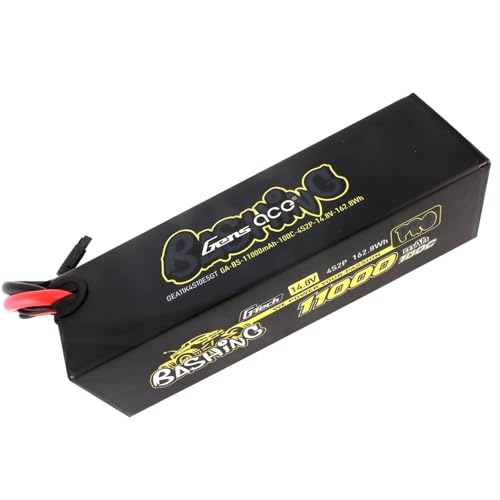 Gens ace 11000mah 4S2P 100C 14.8V G-Tech Bashing Pro Lipo Battery Pack with EC5 Plug(2 Pcs) - size: 4S2P 11000mAh