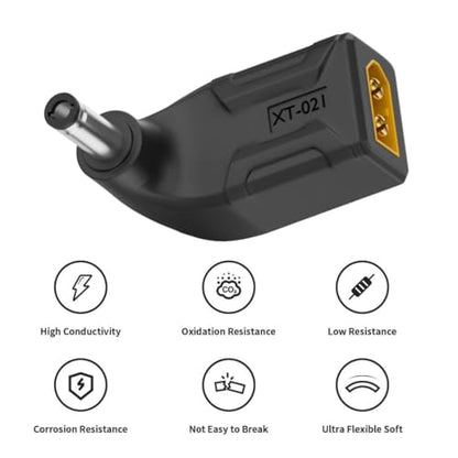 chenyang XT60 to DC Adapter,DC 5.5x2.1mm Male to XT60 Male 90 Degree Angled Bidirectional Charging Conversion Adapter for Aircraft Model/Car Model/Remote Control Toy/Battery Charger - style: DC Male to XT60 Male Angled