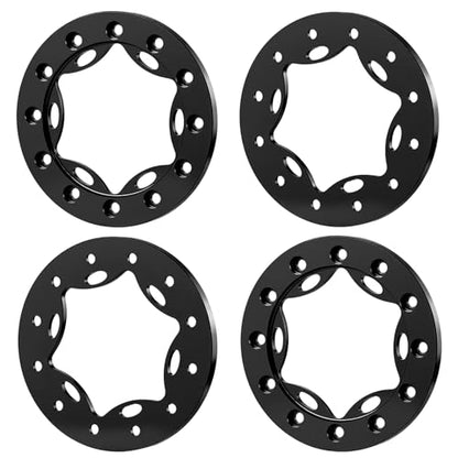 4PCS/1Set Aluminum 1.55" RC Beadlock Ring for AXIAL UTB18 D90 TF2 CC01 AX90069 MST JIMNY 1/10 RC Crawler Truck Car Wheels (Black) - color: Black
