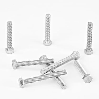 M5 x 30mm 35mm 40mm 45mm 50mm Heavy Duty Hexagon Bolts Hex Head Screws, 304 Stainless Steel, Metric Fully Thread, Machine, Bright Finish, Assortment Kit 50PCS - size: M5 x 30/35/40/45/50mm (50PCS)