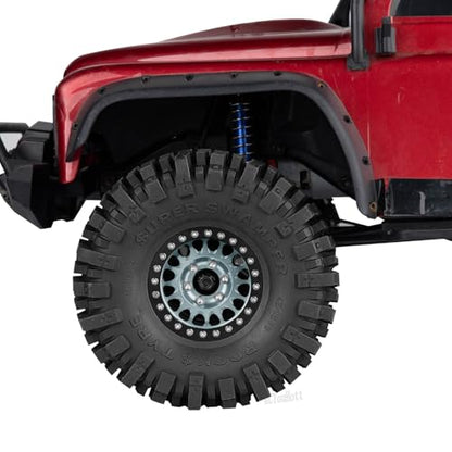 Aluminium RC 1.9" Beadlock Wheels Tires for 1/10 SCX10 90046 AXI03007 TRX4 TRX6 VS4-10 Gen7 Gen8 MST CFX D90 RC Crawler Car,Alloy 1.9 Rims Tires,Titanium - color: Titanium- (Rc 1.9" Tires)