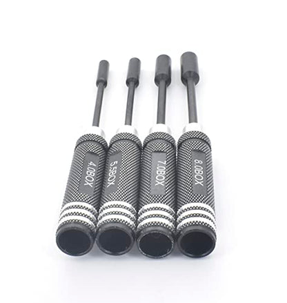 Hex Nut Driver Set Hexagonal Head Nut Wrench 4.0/5.5/7.0/8.0mm, 4Pcs RC Repair Tools Kit Socket Screwdrivers for RC Quadcopter Helicopter FPV Drone Car Airplane