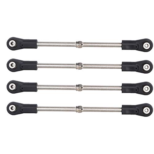 plplaaoo M4 Steering Linkage Rod Set Adjustable 110 120mm for 1/8 RC Racing Truck Car Metal Plastic Material Black Color 4Pcs